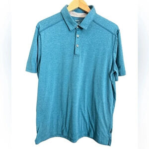 SwissTech short Sleeve Polo shirt. Baby Turquoise Heather Size Large